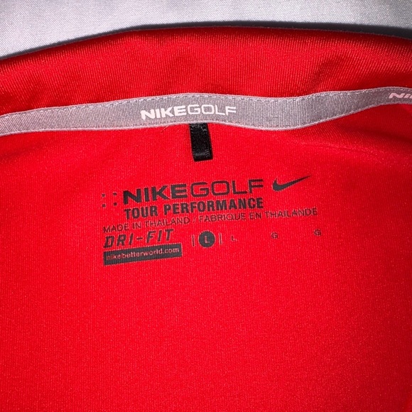 Nike Golf Size L Red Long Sleeve Quarter Zip Dri-Fit Shirt - Picture 4 of 7